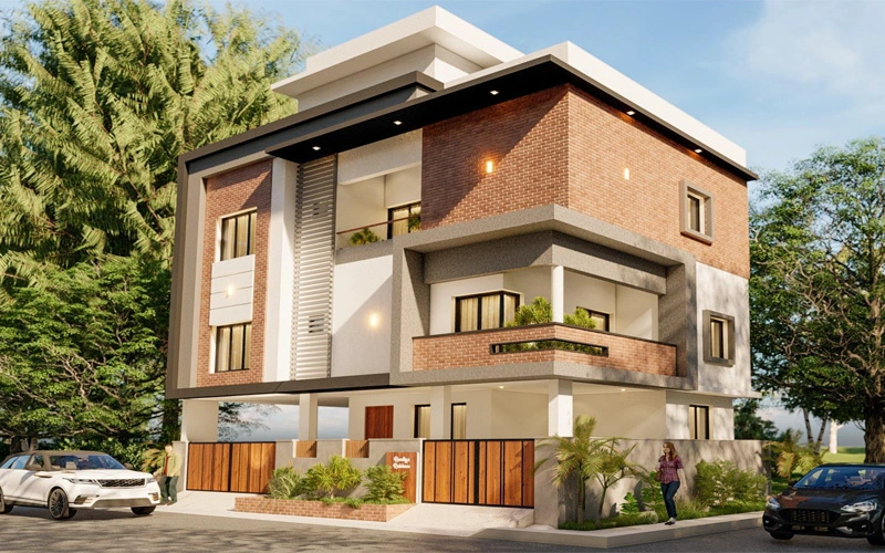 Contemporary residence in Kottivakkam ECR by residential architects Chennai